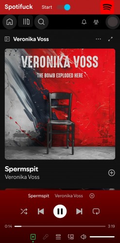 Spotifuck App Player Interface